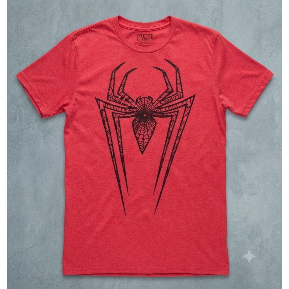 Marvel Spider-Man Graphic T-Shirt Kids Size XL Red Spider Chest Logo Tee